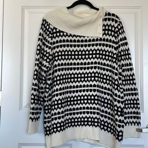 Talbots Black and Creamy White Womens Sweater EUC - 2X